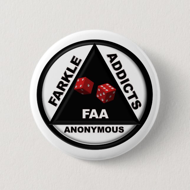 Badge Rond 5 Cm Intoxiqués de Farkle anonymes (version 2010) (Devant)