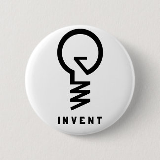 Badge Rond 5 Cm "Inventez" le bouton d'ampoule