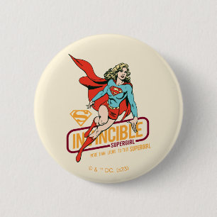 Badge Rond 5 Cm Invincible Supergirl Retro Graphic