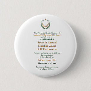Badge Rond 5 Cm Invitation Tournoi de golf d'entreprise