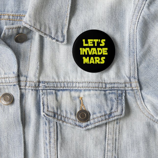 Badge Rond 5 Cm Invitons Mars    (En situation)