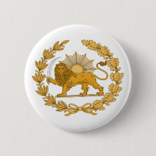 Badge Rond 5 Cm Iranian flag Logo Lion
