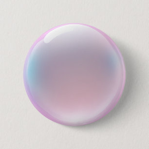 Badge Rond 5 Cm Iridescente bulle rose Emoji