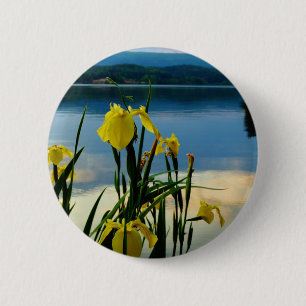 Badge Rond 5 Cm Iris jaune à Lake Shore