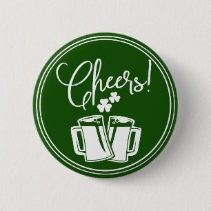 Badge Rond 5 Cm Irish Cheers Saint Patricks Day Fête de la bière