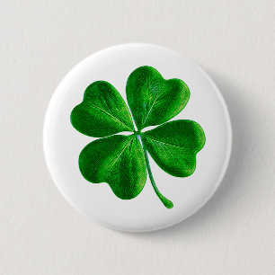 Badge Rond 5 Cm Irlandais classique à quatre feuilles Clover