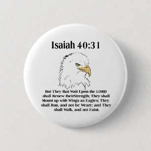 Badge Rond 5 Cm Isaïe 40:31 Bouton