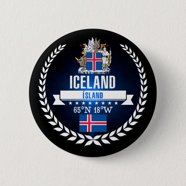 Badge Rond 5 Cm Islande (Devant)