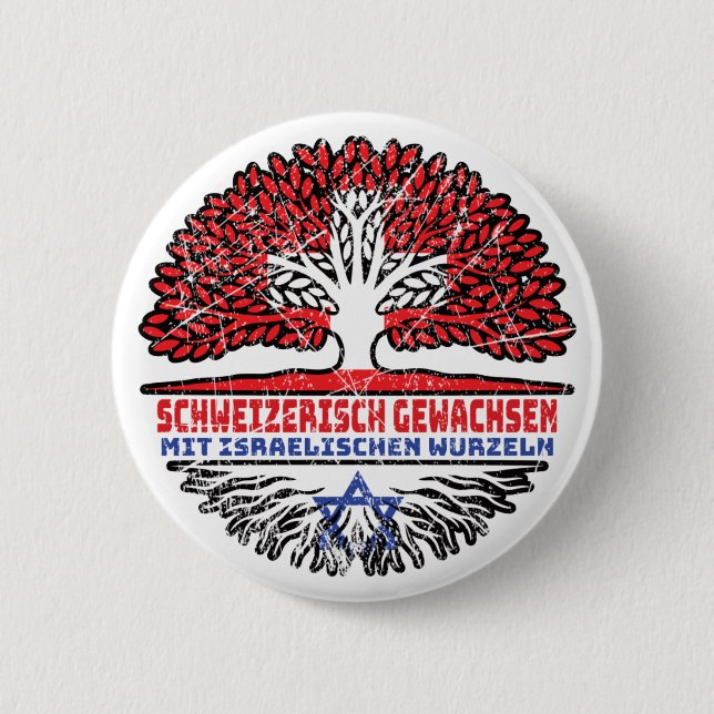 Badge Rond 5 Cm Israel Israelisch Schweizer Schweiz Baum Wurzel (Devant)