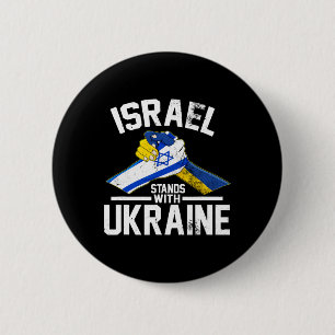Badge Rond 5 Cm Israël soutient l'Ukraine Drapeau ukrainien israél