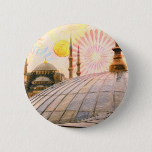 Badge Rond 5 Cm Istanbul pluvieux