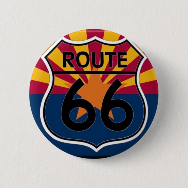 Badge Rond 5 Cm Itinéraire 66 de drapeau de l'Arizona (Devant)
