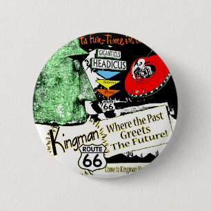 Badge Rond 5 Cm Itinéraire 66 d'UFO d'alien de style des années