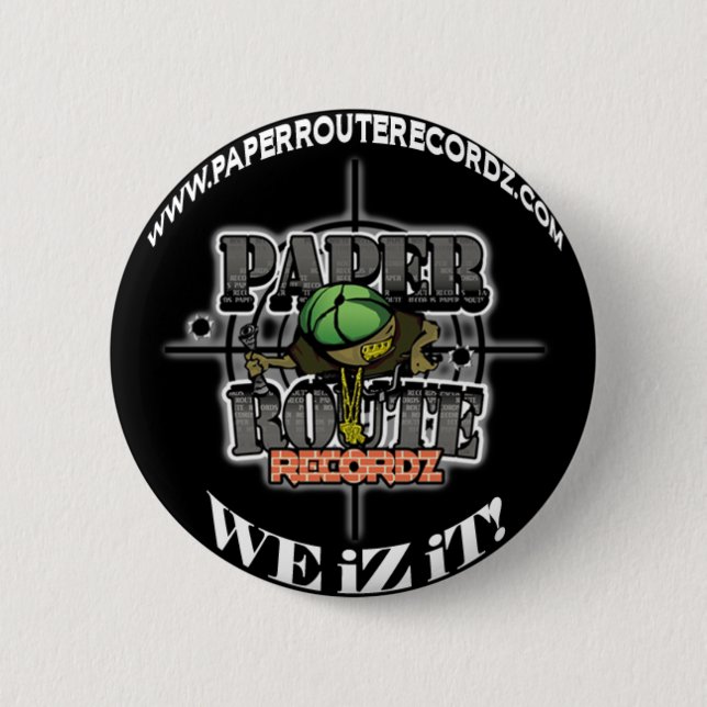 Badge Rond 5 Cm Itinéraire de papier noir Recordz - nous iZ il ! (Devant)