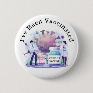 Badge Rond 5 Cm I've Been Vaccinated for Covid-19 Button