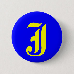 BADGE ROND 5 CM J - ANCIEN ANGLAIS
