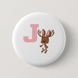 Badge Rond 5 Cm J est pour Jackalope