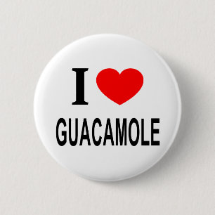 BADGE ROND 5 CM J'❤️ GUACAMOLE J'AIME GUACAMOLE J'AIME GUACAMOLE