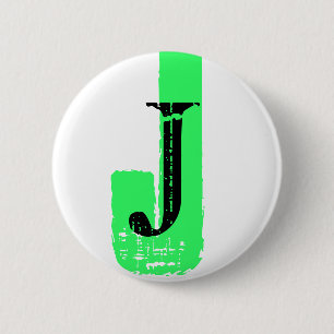 Badge Rond 5 Cm J Monogramme - Bouton personnalisable