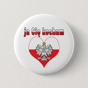 Badge Rond 5 Cm ja Cie kocham Coeur de l'aigle