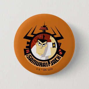 Badge Rond 5 Cm Jack Samurai Dans Le Cadre Futuriste Aku