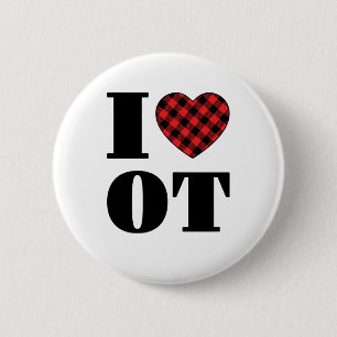 Badge Rond 5 Cm J'adore la thérapie de l'ergothérapie