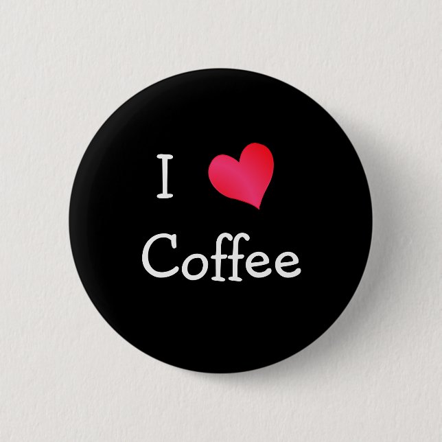 Badge Rond 5 Cm J'adore le café (Devant)