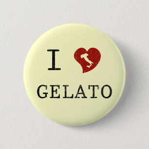 Badge Rond 5 Cm J'adore le gelato