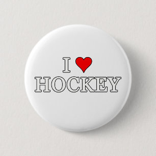 Badge Rond 5 Cm J'adore le hockey