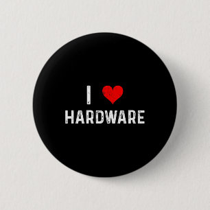 Badge Rond 5 Cm J'adore le matériel - Cœur PC Joueur Jeux Construc