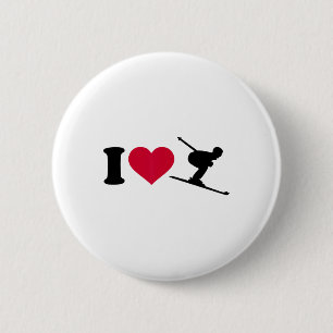 Badge Rond 5 Cm J'adore le ski _2 