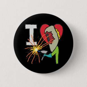 Badge Rond 5 Cm J'adore le soudage