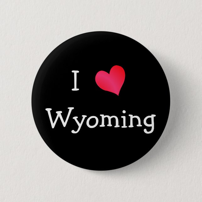 Badge Rond 5 Cm J'adore le Wyoming (Devant)
