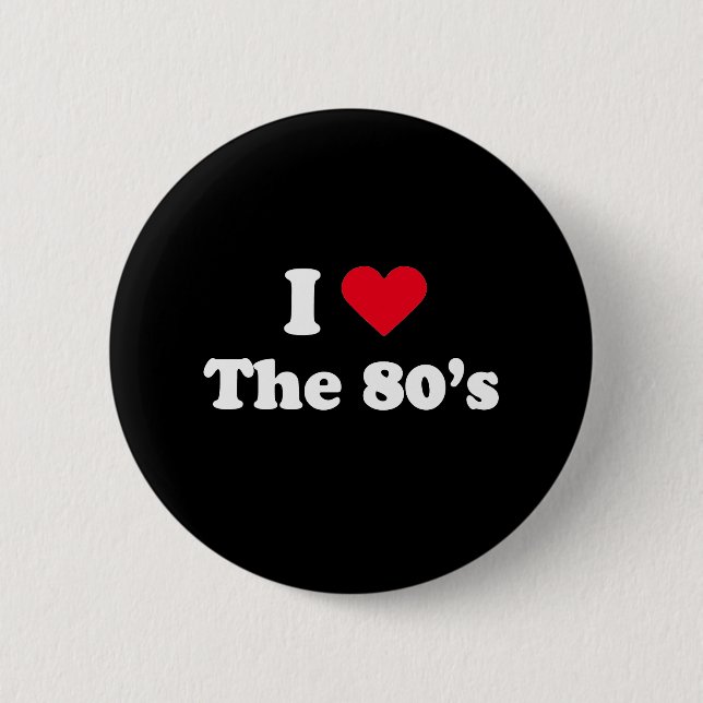 Badge Rond 5 Cm J'adore les années 80 (Devant)