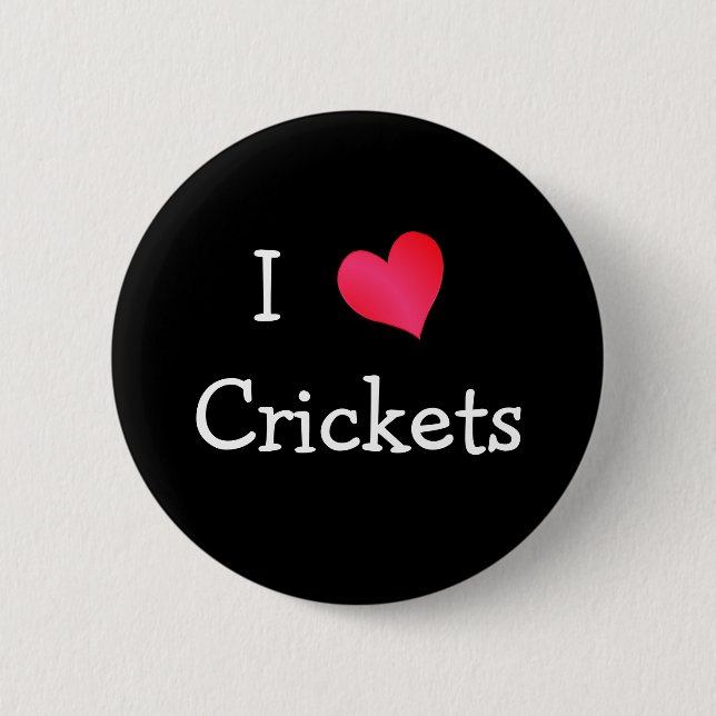 Badge Rond 5 Cm J'adore les crickets (Devant)
