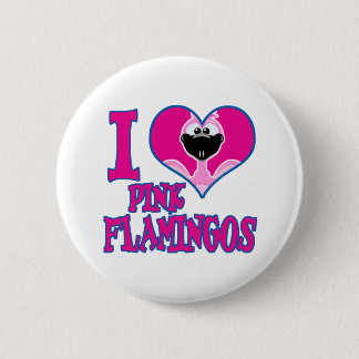 Badge Rond 5 Cm J'adore les flamants roses