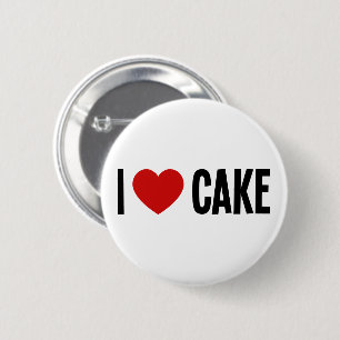Badge Rond 5 Cm J'adore les gâteaux • J'aime les gâteaux Bouton ro