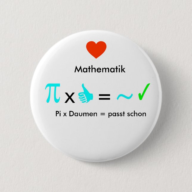 Badge Rond 5 Cm J'adore les mathématiques (Devant)