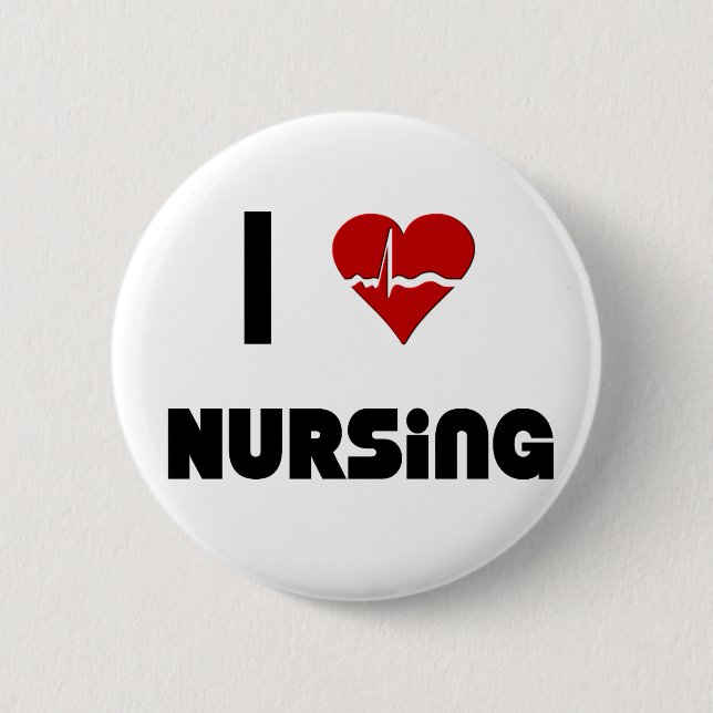 Badge Rond 5 Cm J'adore les soins infirmiers (Devant)
