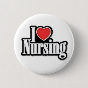Badge Rond 5 Cm J'adore les soins infirmiers