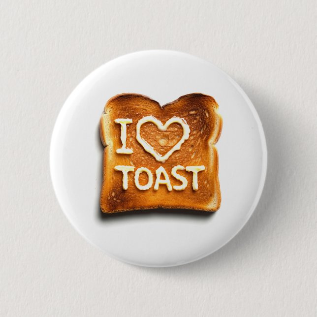 Badge Rond 5 Cm J'adore les toasts (Devant)