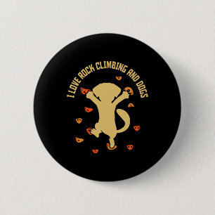 Badge Rond 5 Cm J'adore l'escalade et les chiens - Boulder Boulder