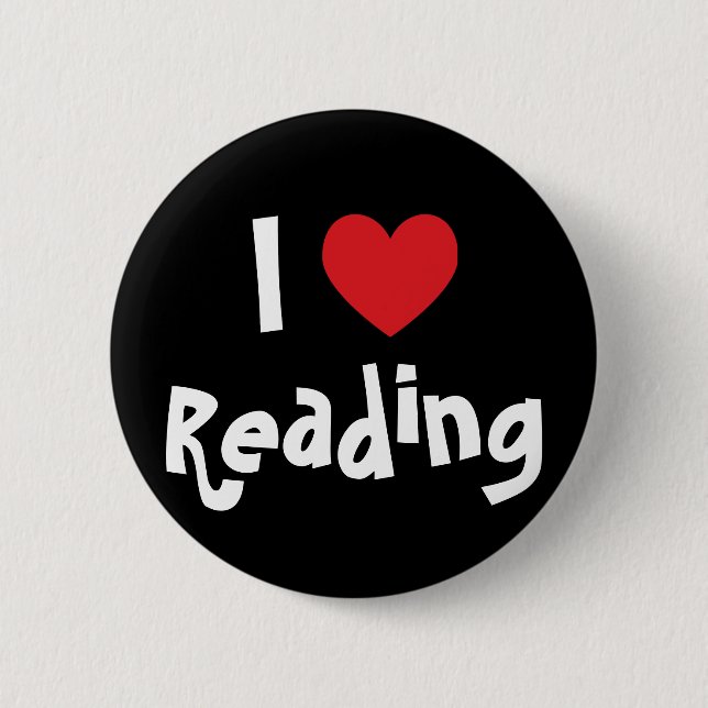 Badge Rond 5 Cm J'adore lire (Devant)