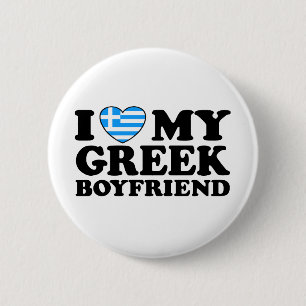Badge Rond 5 Cm J'adore mon petit ami grec