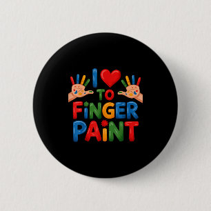 Badge Rond 5 Cm J'adore peindre au doigt couples professeur d'art