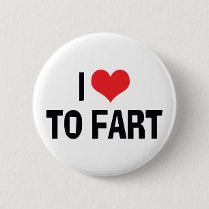Badge Rond 5 Cm J'adore Péter du Cœur - Humour de Pet drôle