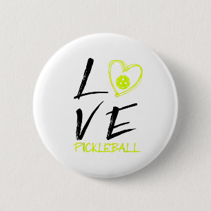 Badge Rond 5 Cm J'adore pickleball drôle balle de pickle