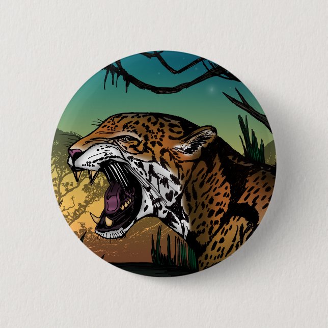 Badge Rond 5 Cm Jaguar (Devant)