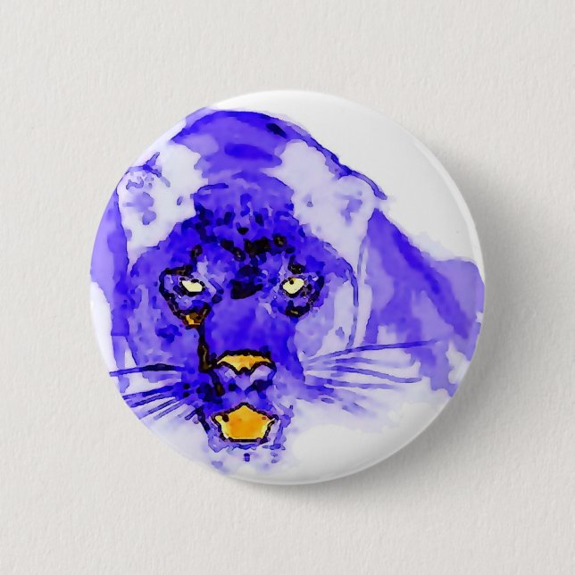 Badge Rond 5 Cm Jaguar Blue Digital Pop Art (Devant)
