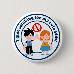 Badge Rond 5 Cm J'ai arrêté de fumer pour mes enfants